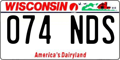 WI license plate 074NDS