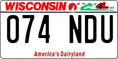 WI license plate 074NDU