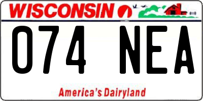 WI license plate 074NEA