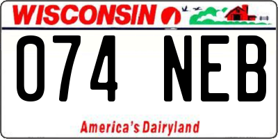 WI license plate 074NEB
