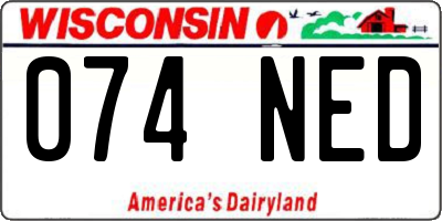 WI license plate 074NED