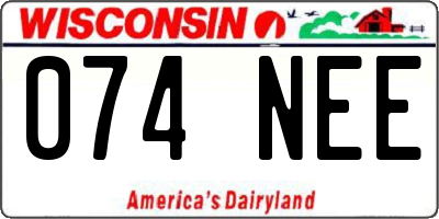 WI license plate 074NEE