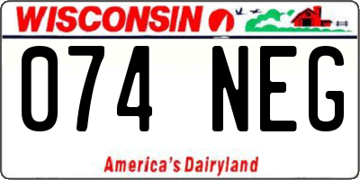 WI license plate 074NEG