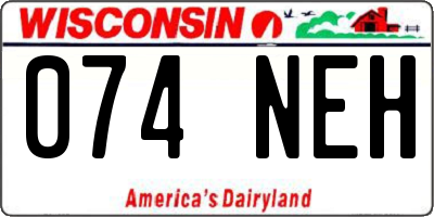 WI license plate 074NEH
