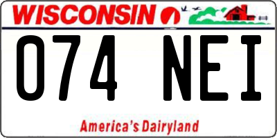 WI license plate 074NEI