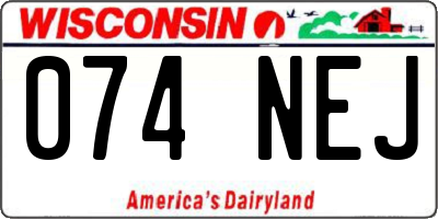 WI license plate 074NEJ