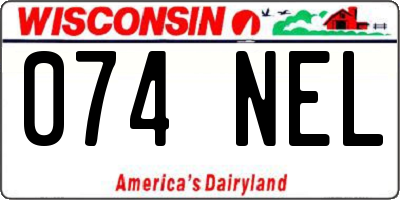 WI license plate 074NEL