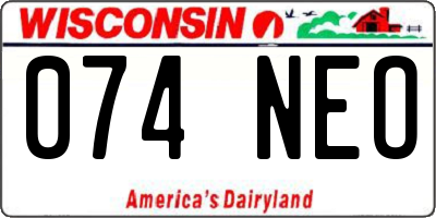 WI license plate 074NEO