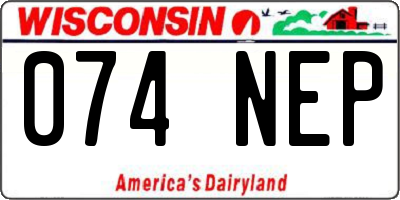 WI license plate 074NEP