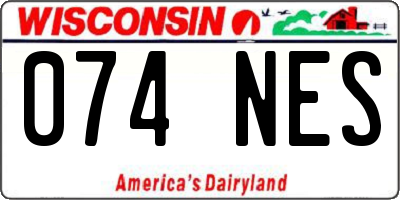 WI license plate 074NES