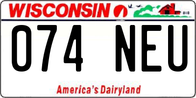WI license plate 074NEU