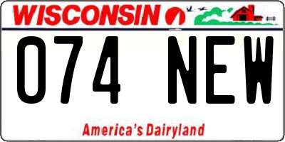 WI license plate 074NEW