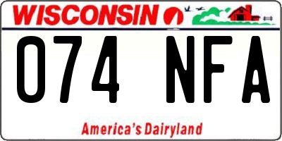 WI license plate 074NFA