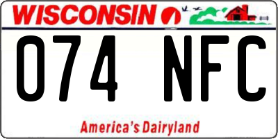 WI license plate 074NFC