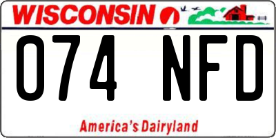 WI license plate 074NFD