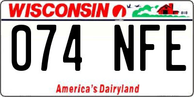 WI license plate 074NFE