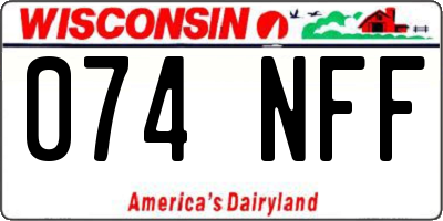 WI license plate 074NFF