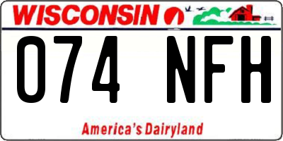 WI license plate 074NFH