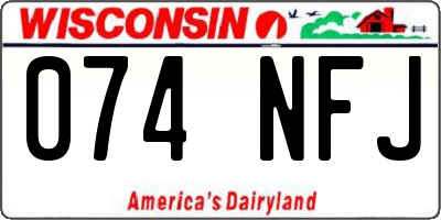 WI license plate 074NFJ