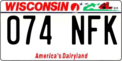 WI license plate 074NFK