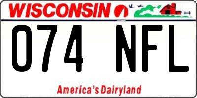 WI license plate 074NFL