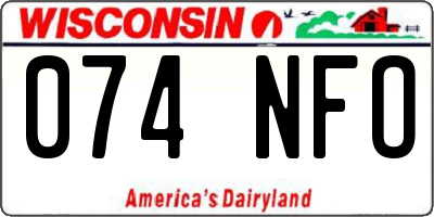 WI license plate 074NFO