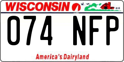 WI license plate 074NFP