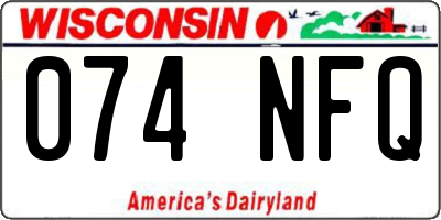 WI license plate 074NFQ