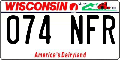 WI license plate 074NFR