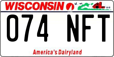 WI license plate 074NFT