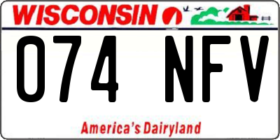 WI license plate 074NFV