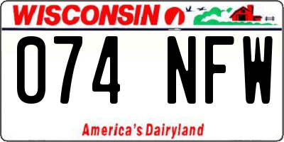 WI license plate 074NFW