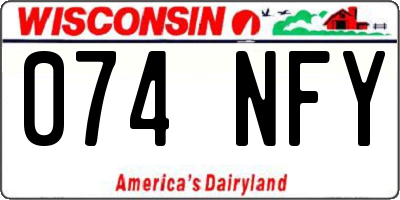 WI license plate 074NFY