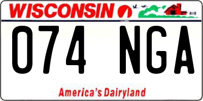 WI license plate 074NGA