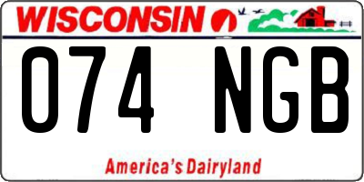 WI license plate 074NGB