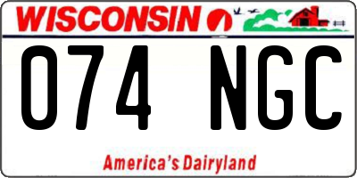 WI license plate 074NGC