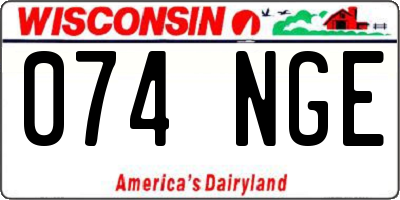 WI license plate 074NGE