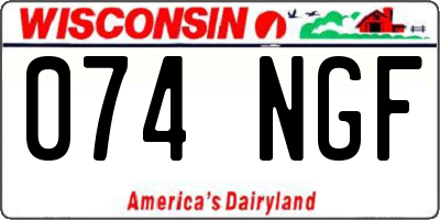 WI license plate 074NGF