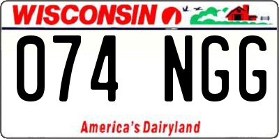 WI license plate 074NGG