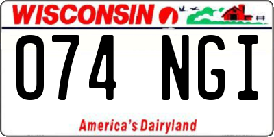 WI license plate 074NGI