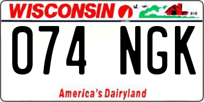 WI license plate 074NGK