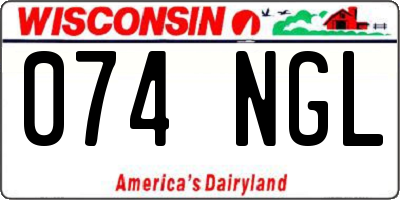WI license plate 074NGL