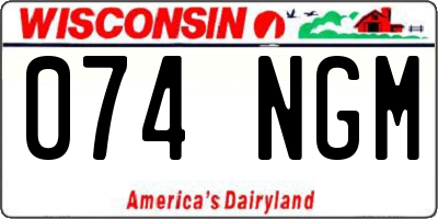 WI license plate 074NGM