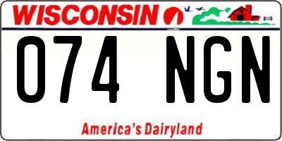 WI license plate 074NGN