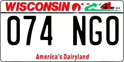 WI license plate 074NGO