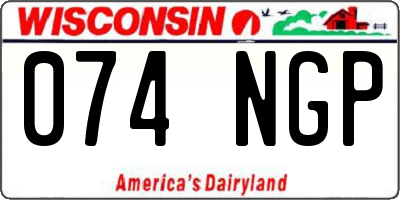 WI license plate 074NGP
