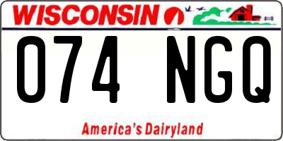 WI license plate 074NGQ