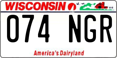 WI license plate 074NGR