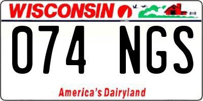 WI license plate 074NGS
