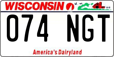 WI license plate 074NGT